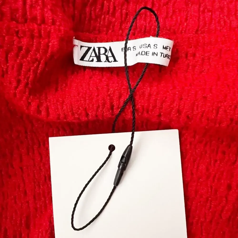 Zara Off The Shoulder Knit Top Red Size Small
